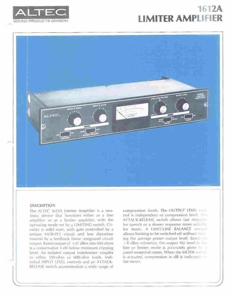 Altec 1612A SIGNAL PROCESSING Specifications