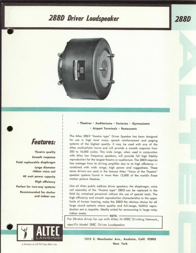 Altec Lansing 288D HF DRIVER manual
