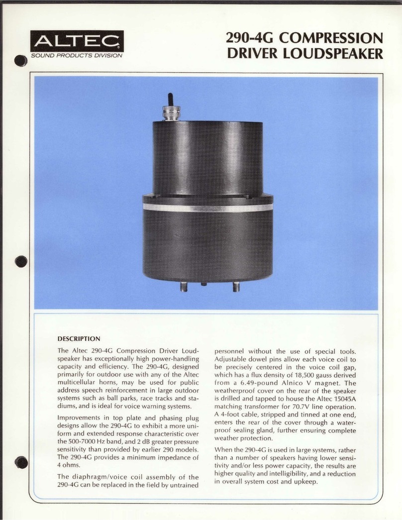 Altec 290-4G HF DRIVER User manual