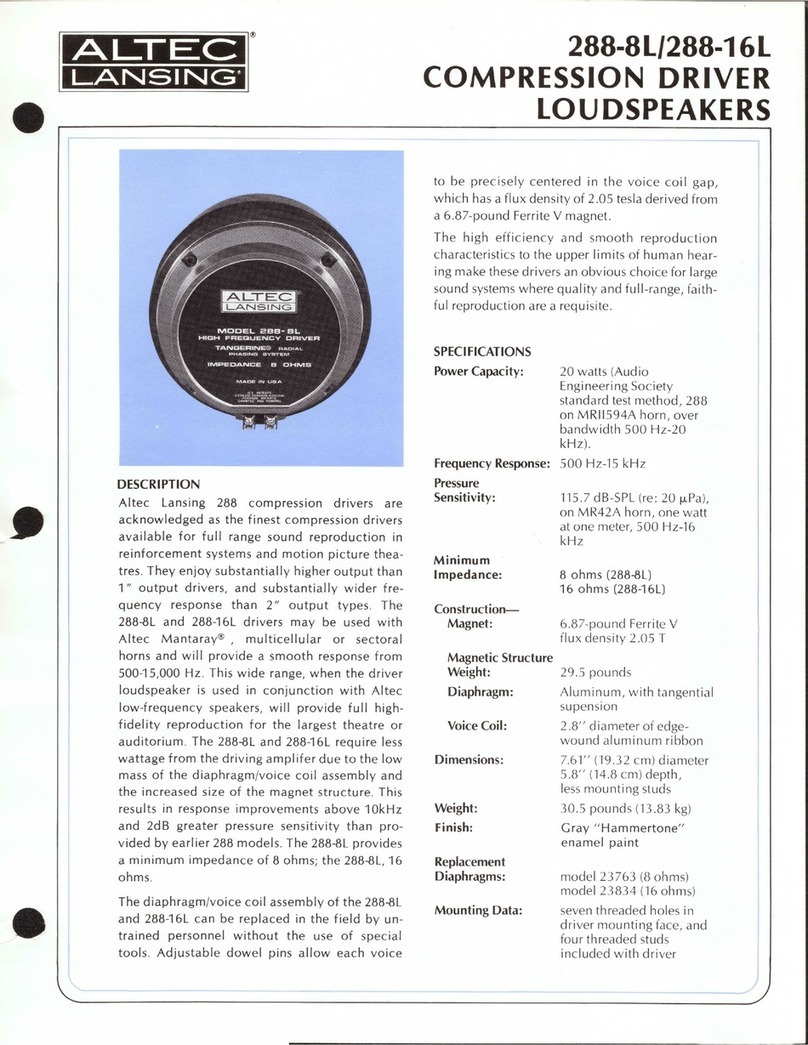 Altec Lansing 288-16L HF DRIVER manual