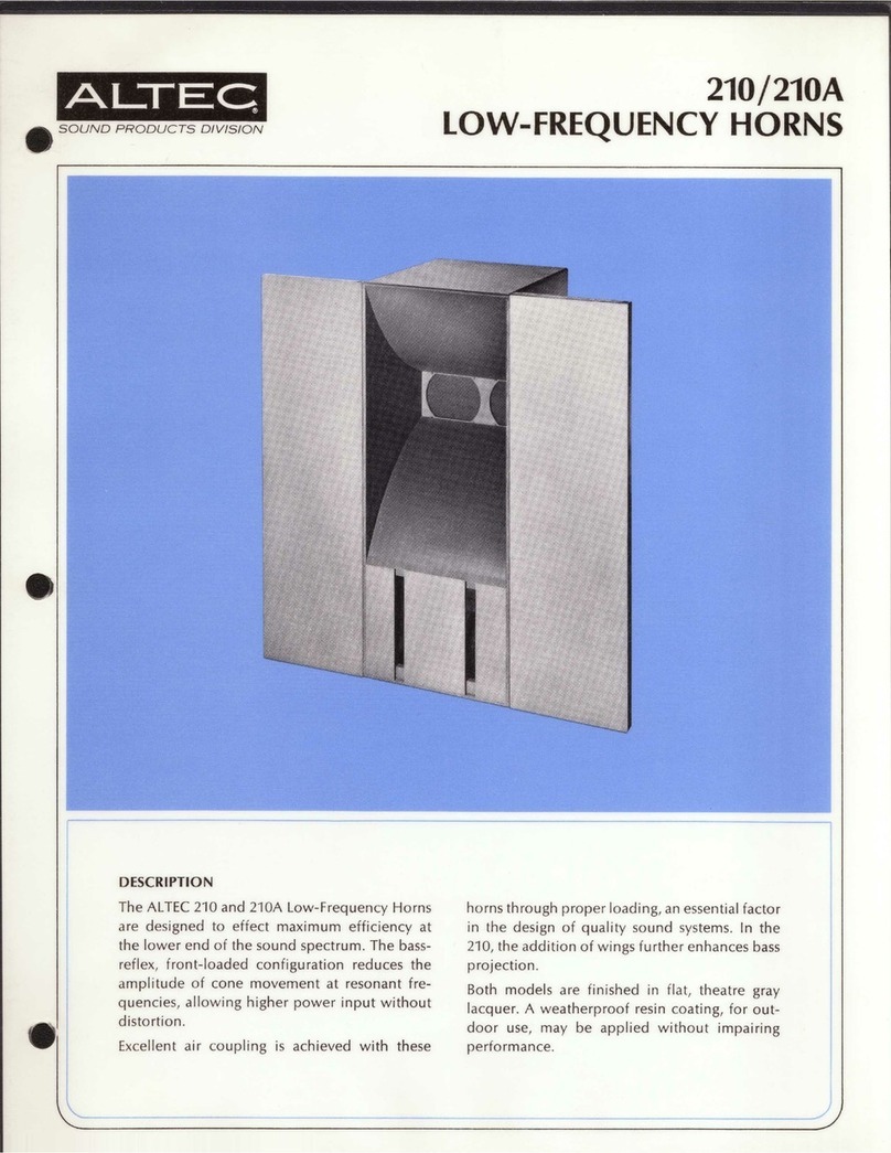 Altec 210 LF SPEAKER CABINET manual Altec 210 LF SPEAKER CABINET manual