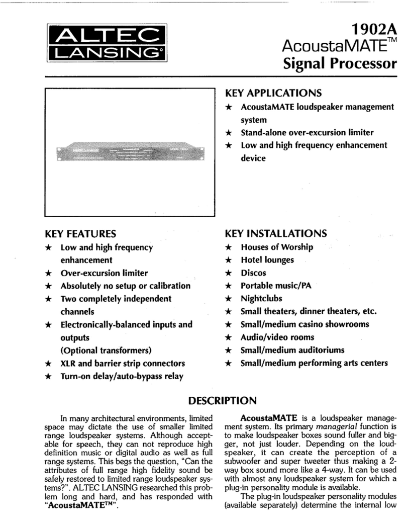 Altec Lansing 1902A SIGNAL PROCESSING manual&nbsp;