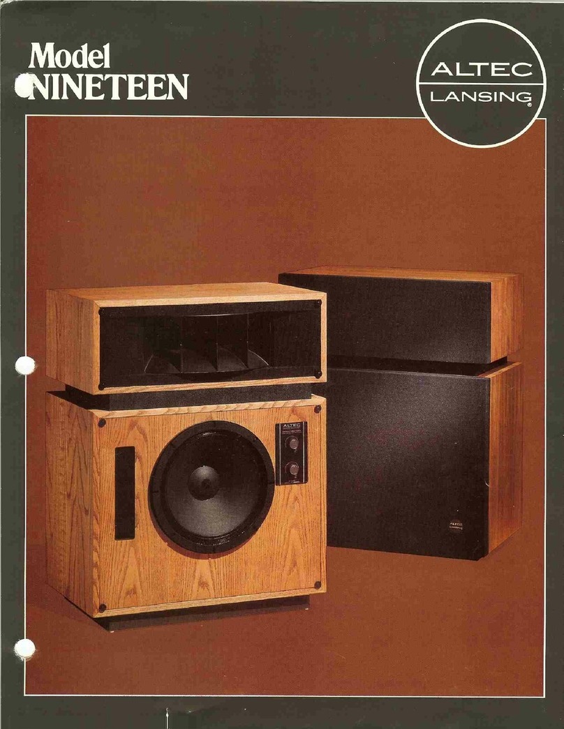 Altec Lansing 19 HI FI SPEAKER Specifications