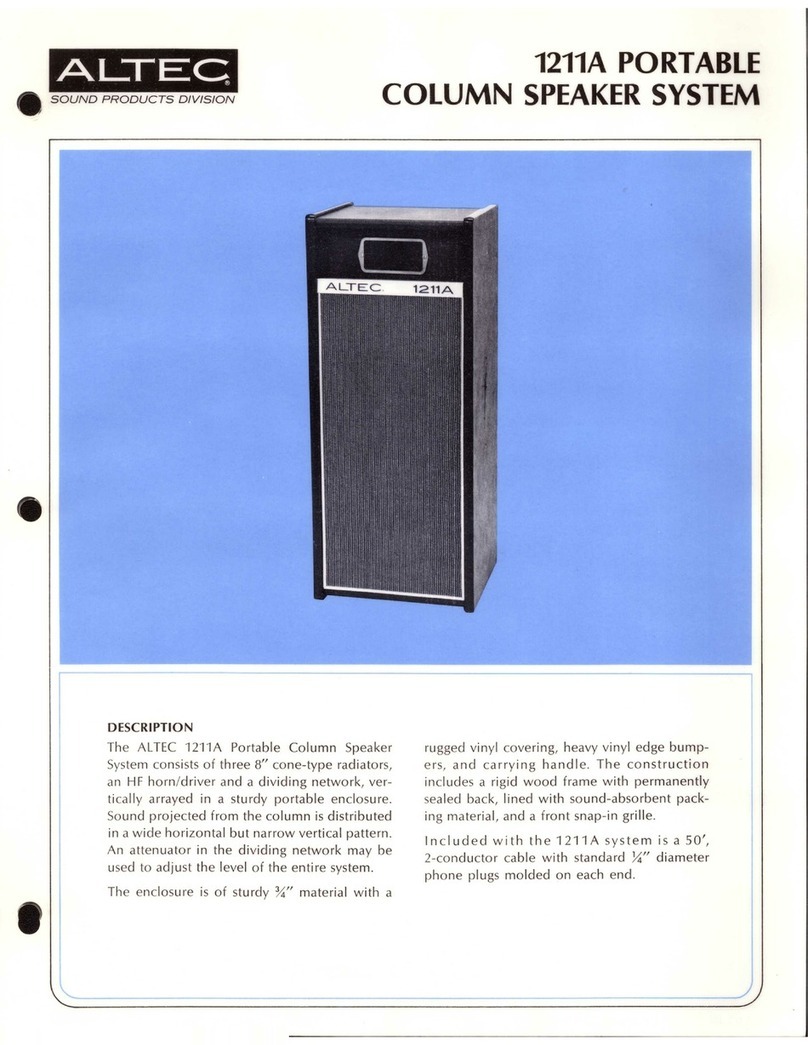 Altec 1211A SPEAKER SYSTEM manual