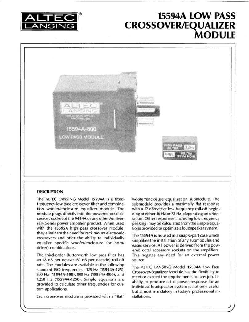 Altec Lansing 15594A SIGNAL PROCDESSING manual