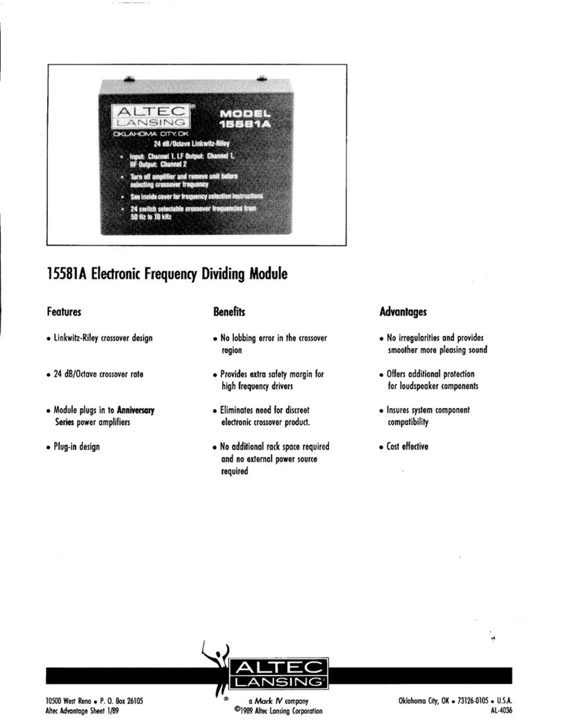 Altec Lansing 15581A SIGNAL PROCESSING manual