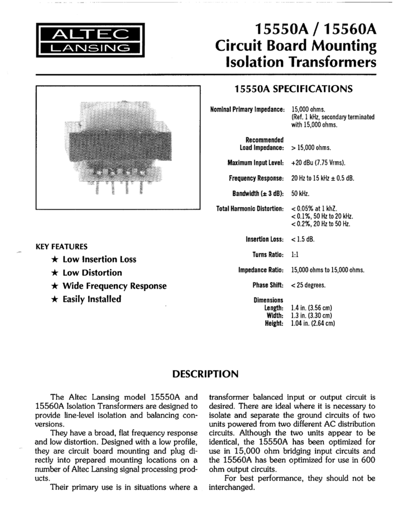 Altec Lansing 15550A TRANSFORMERS manual