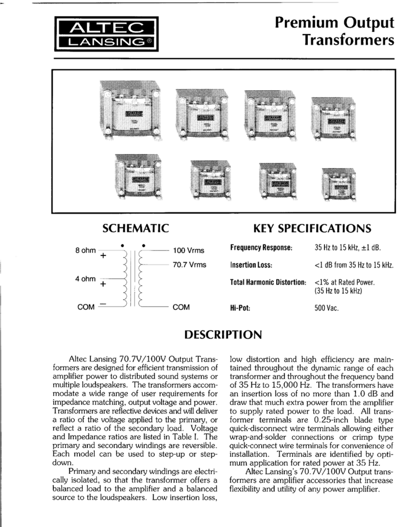 Altec Lansing 15000 TRANSFORMERS manual