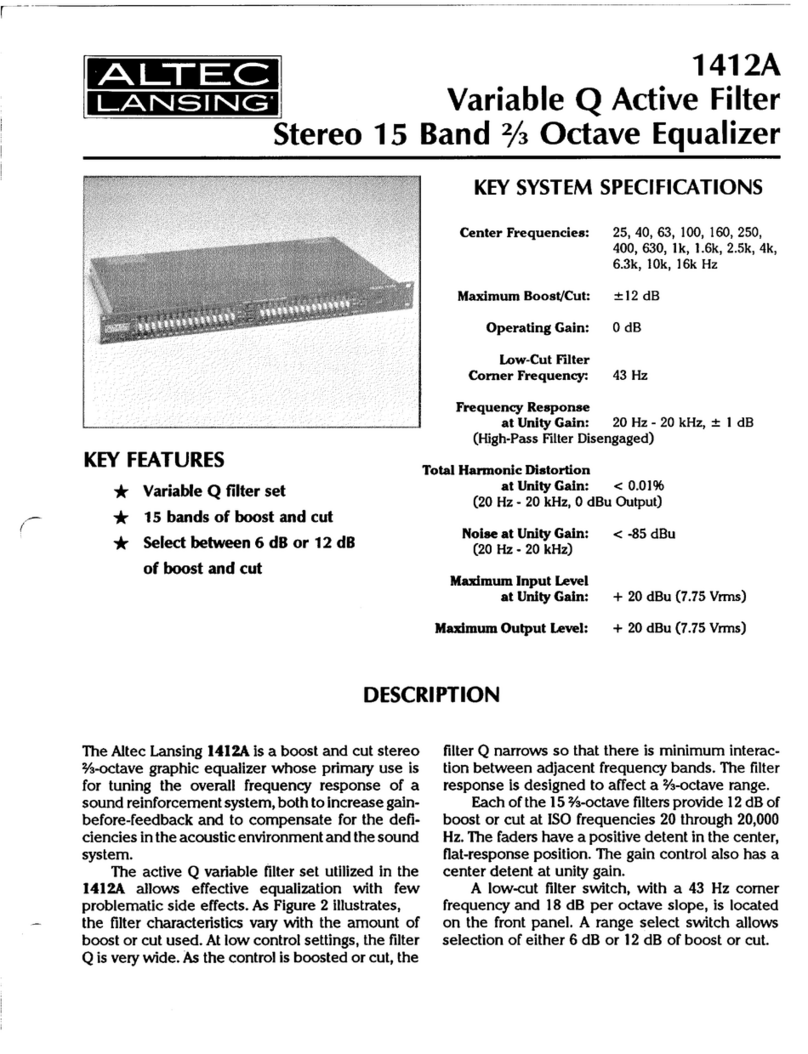Altec Lansing 1412A SIGNAL PROCESSING manual Altec Lansing 1412A SIGNAL PROCESSING manual