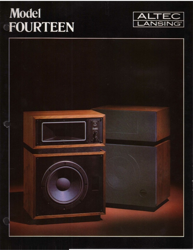 Altec Lansing 14 HI FI SPEAKER manual