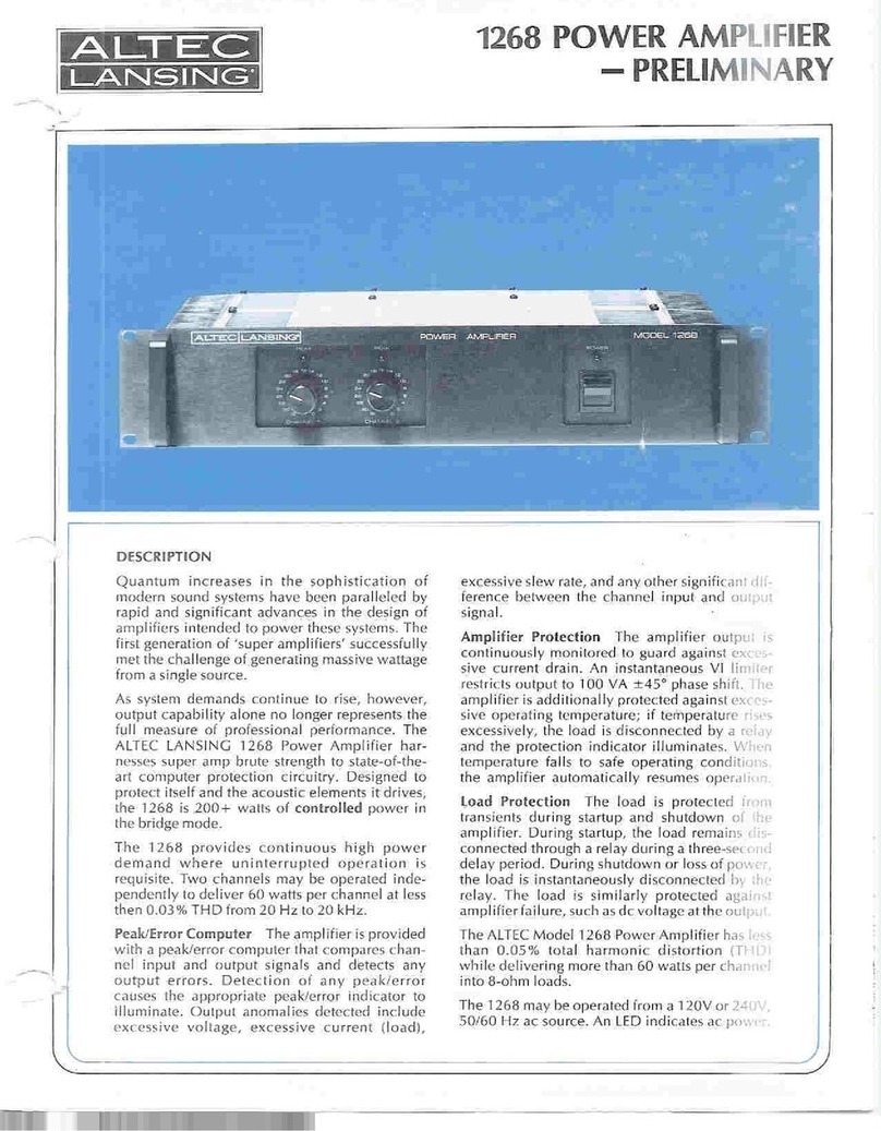Altec Lansing 1268 POWER AMPLIFIER User manual Altec Lansing 1268 POWER AMPLIFIER User manual