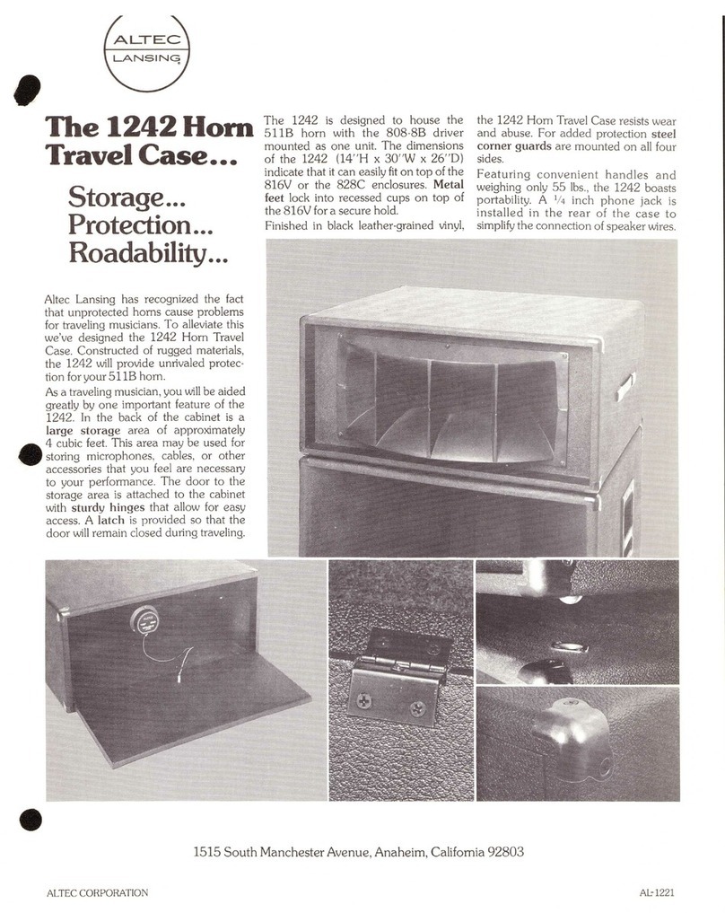 Altec Lansing 1242 HF SPEAKER SYSTEM User manual Altec Lansing 1242 HF SPEAKER SYSTEM User manual
