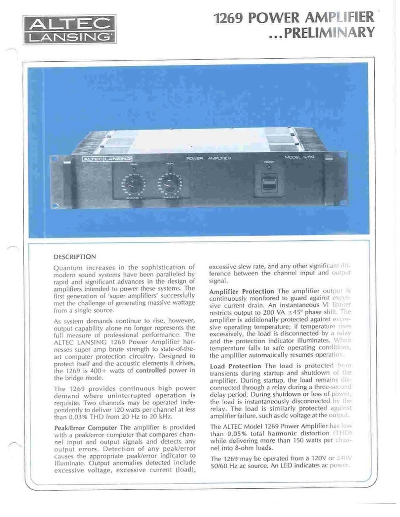 Altec Lansing 1269 POWER AMPLIFIER User manual Altec Lansing 1269 POWER AMPLIFIER User manual