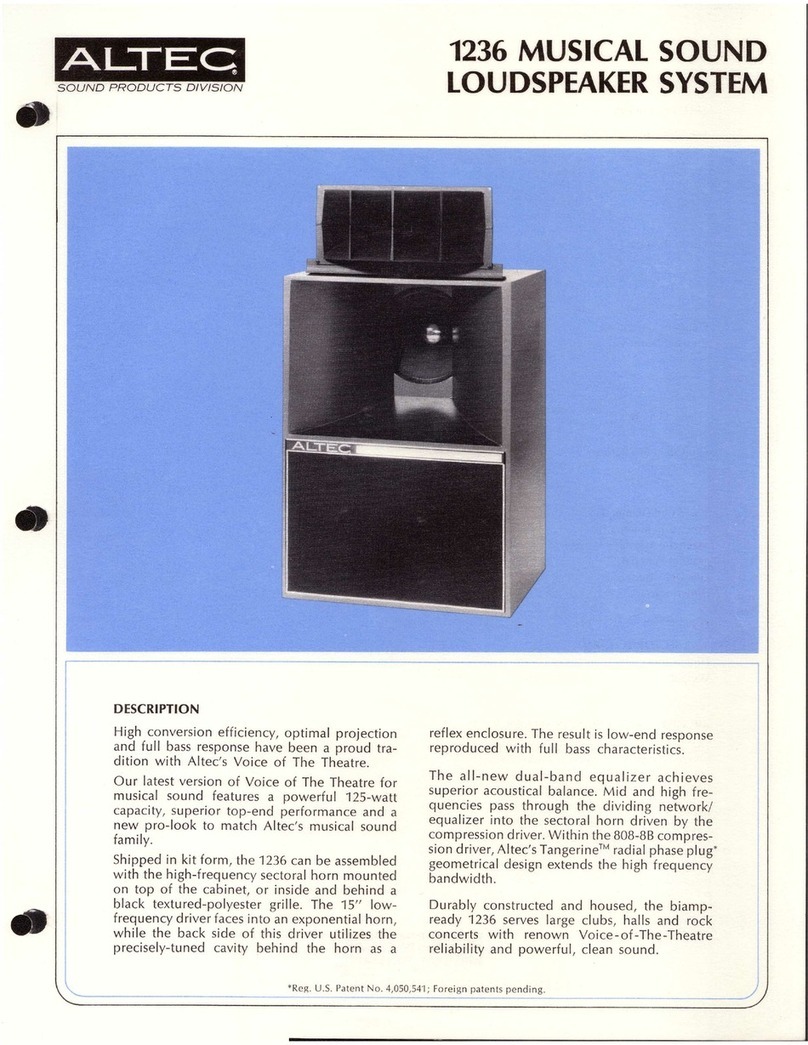 Altec 1236 SPEAKER SYSTEM manual