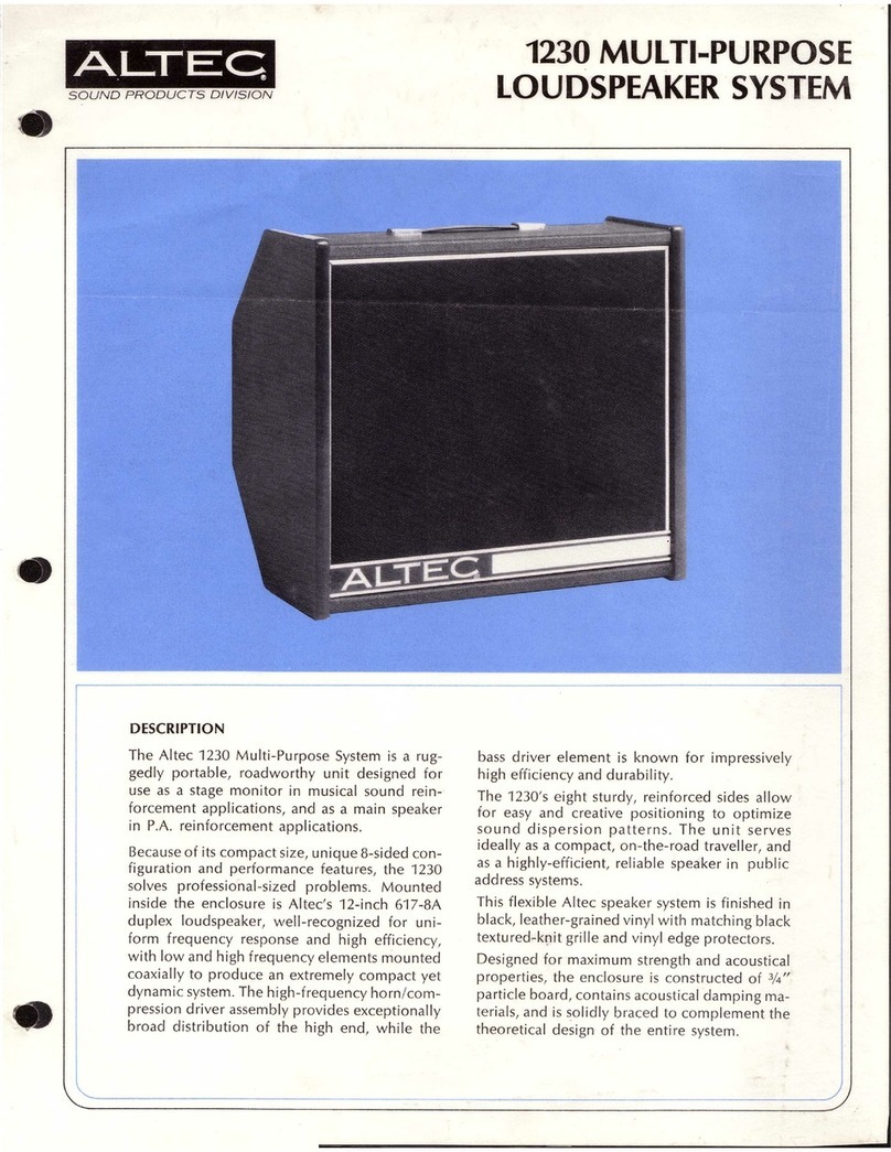 Altec 1230 SPEAKER SYSTEM manual