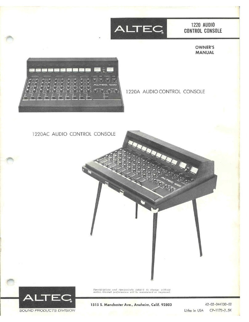 Altec 1220 MIXING CONSOLE manual