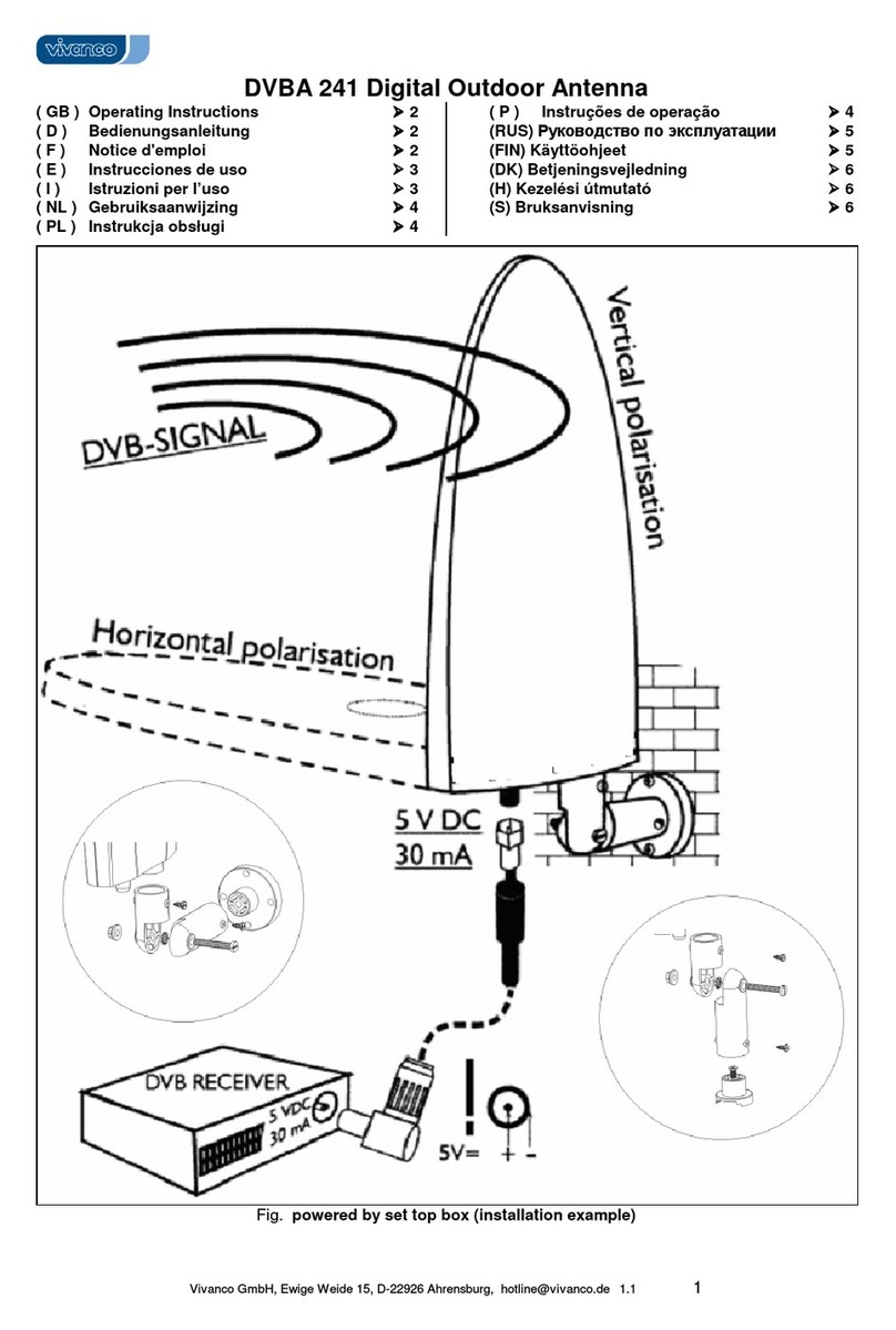 Vivanco BOOSTED DIGITAL DVB-T OUTDOOR ANTENNA MAX.... operating instructions