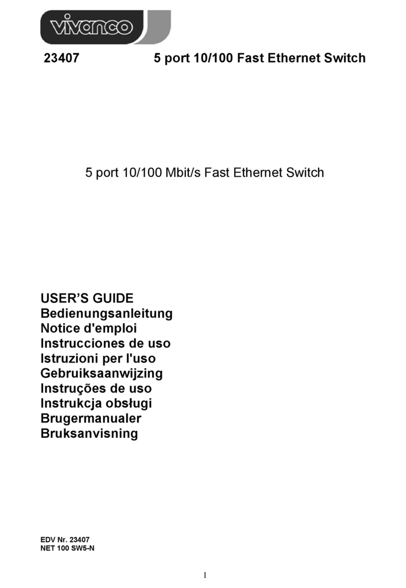 Vivanco 10-100MB FAST ETHERNET SWITCH 5 PORTS -... user guide
