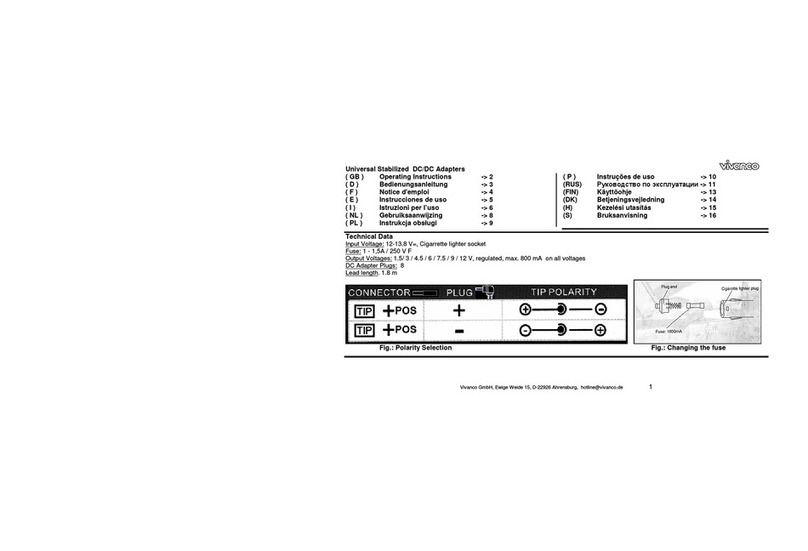 Vivanco UNIVERSAL VEHICLE AUDIO CONNECTION SET operating instructions