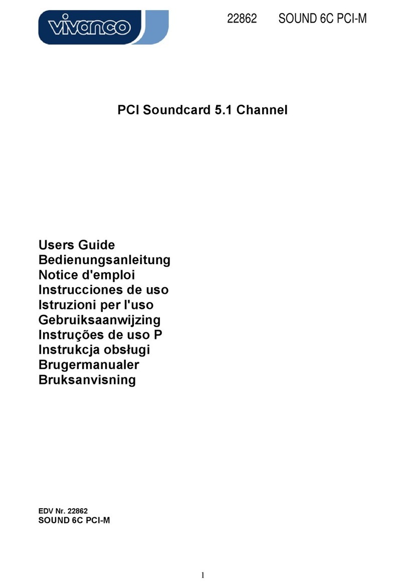 Vivanco PCI SOUNDCARD 5.1 CHANNEL - PROGRAMMING User manual