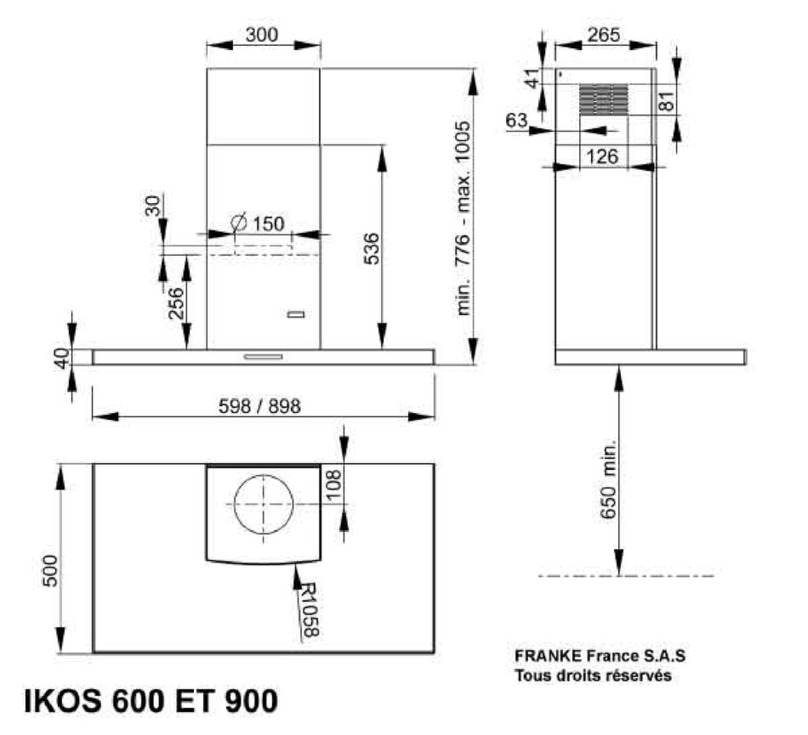 ROBLIN IKOS 600 Dimensions