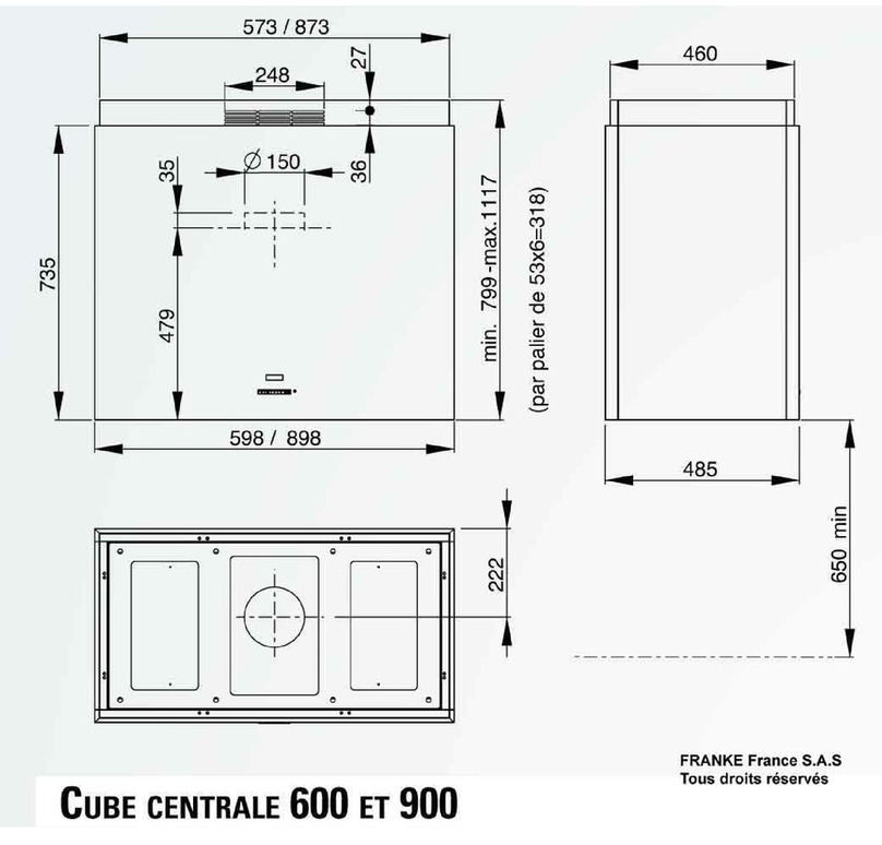 ROBLIN Cube 900 Centrale Dimensional drawing