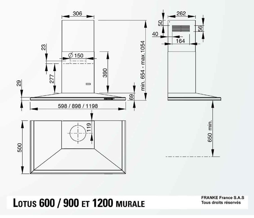 ROBLIN LOTUS 1200 - DIMENSIONS MURALE Dimensions