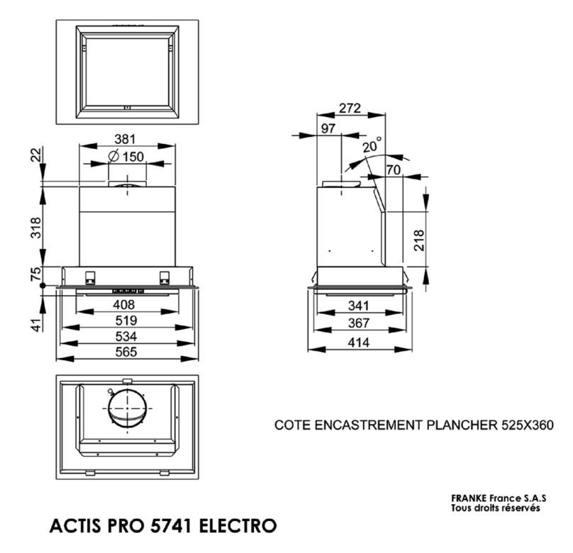 ROBLIN ACTIS ELECTRO 5741 Dimensions