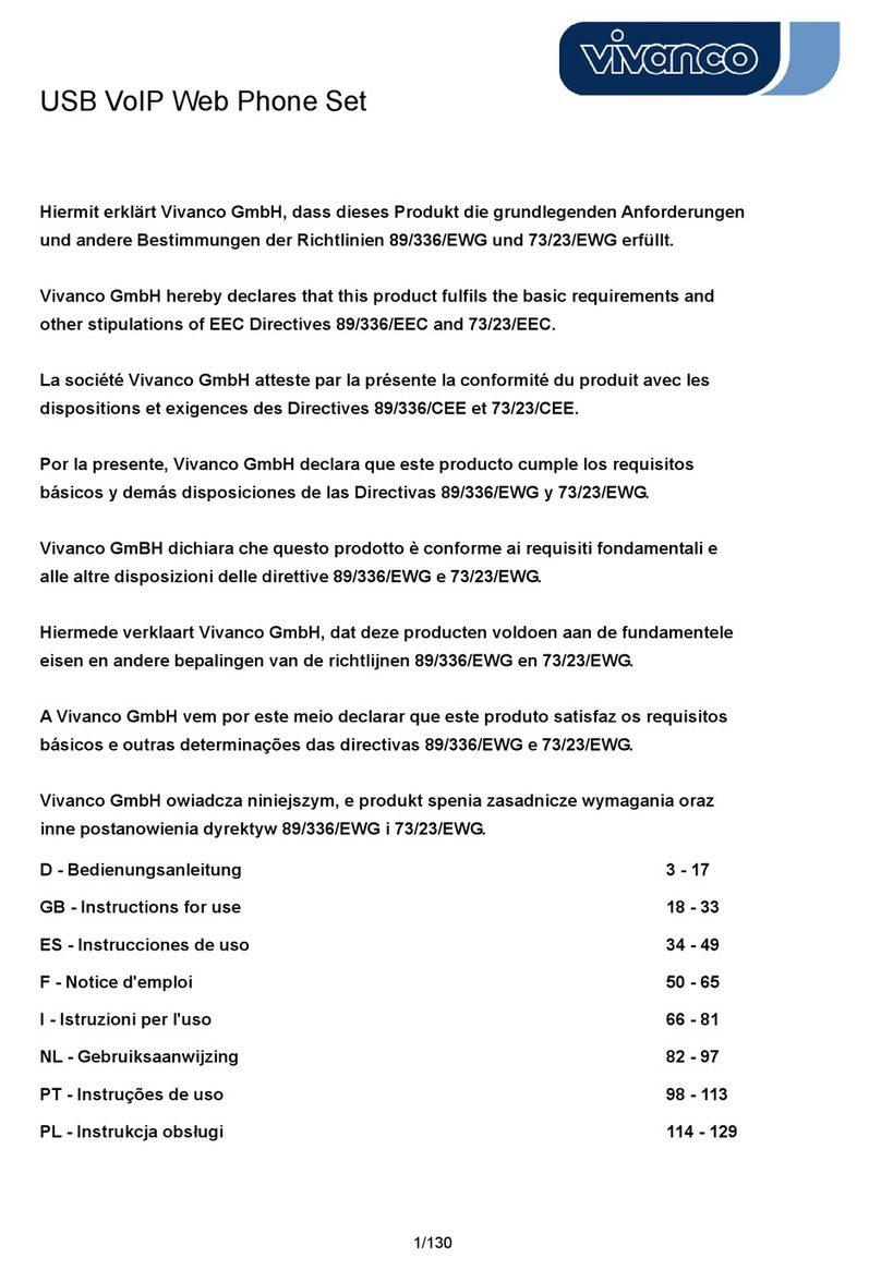 Vivanco USB VOICE OVER IP TELEPHONE manual