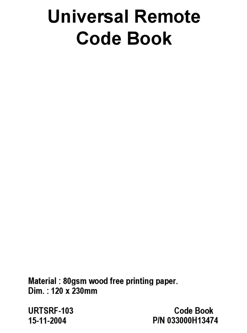 Vivanco URTSRF-103 - CODE BOOK User manual Vivanco URTSRF-103 - CODE BOOK User manual