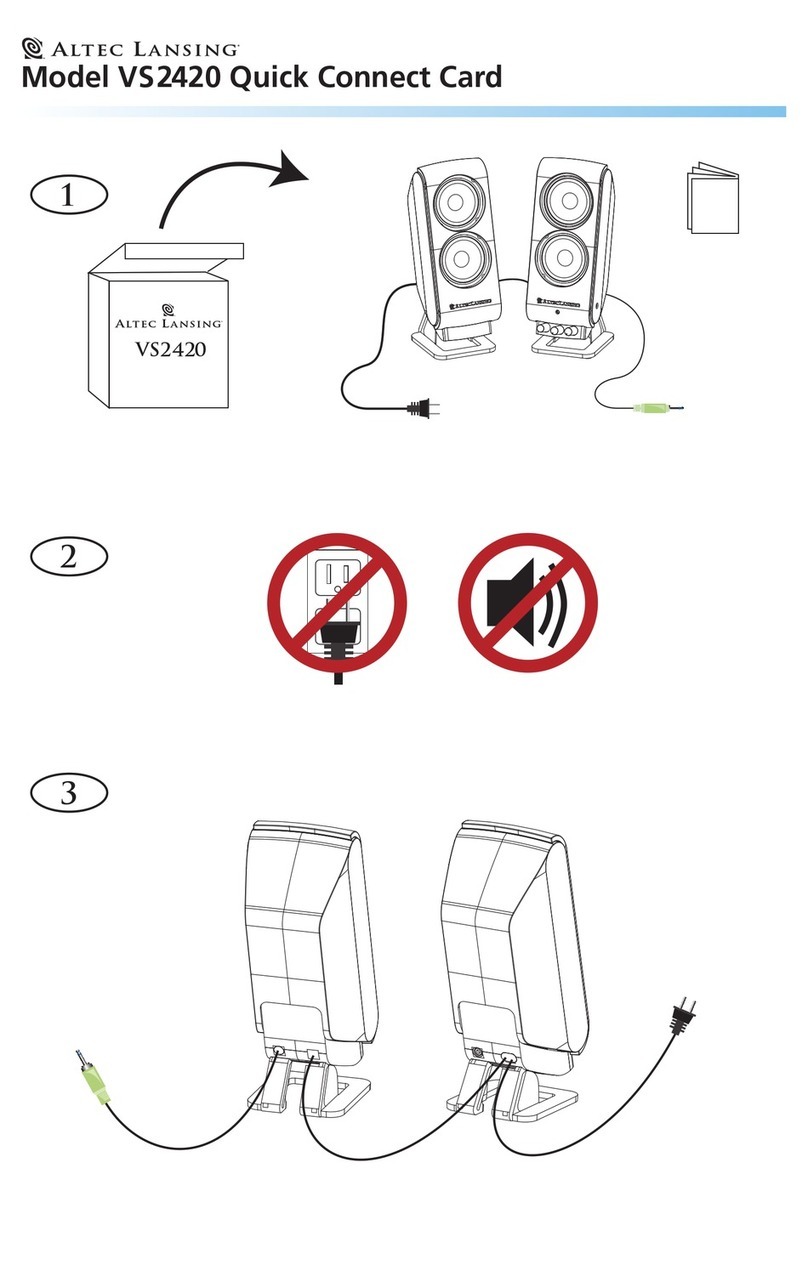 Altec Lansing VS2420 - QUICK CONNECT CARD Parts list manual