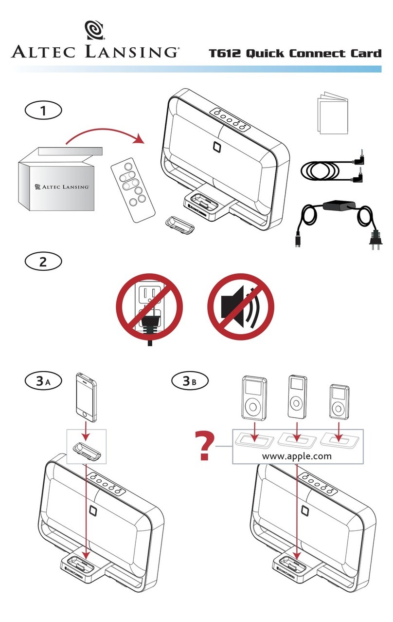 Altec Lansing T612 - QUICK CONNECT CARD Quick connect guide