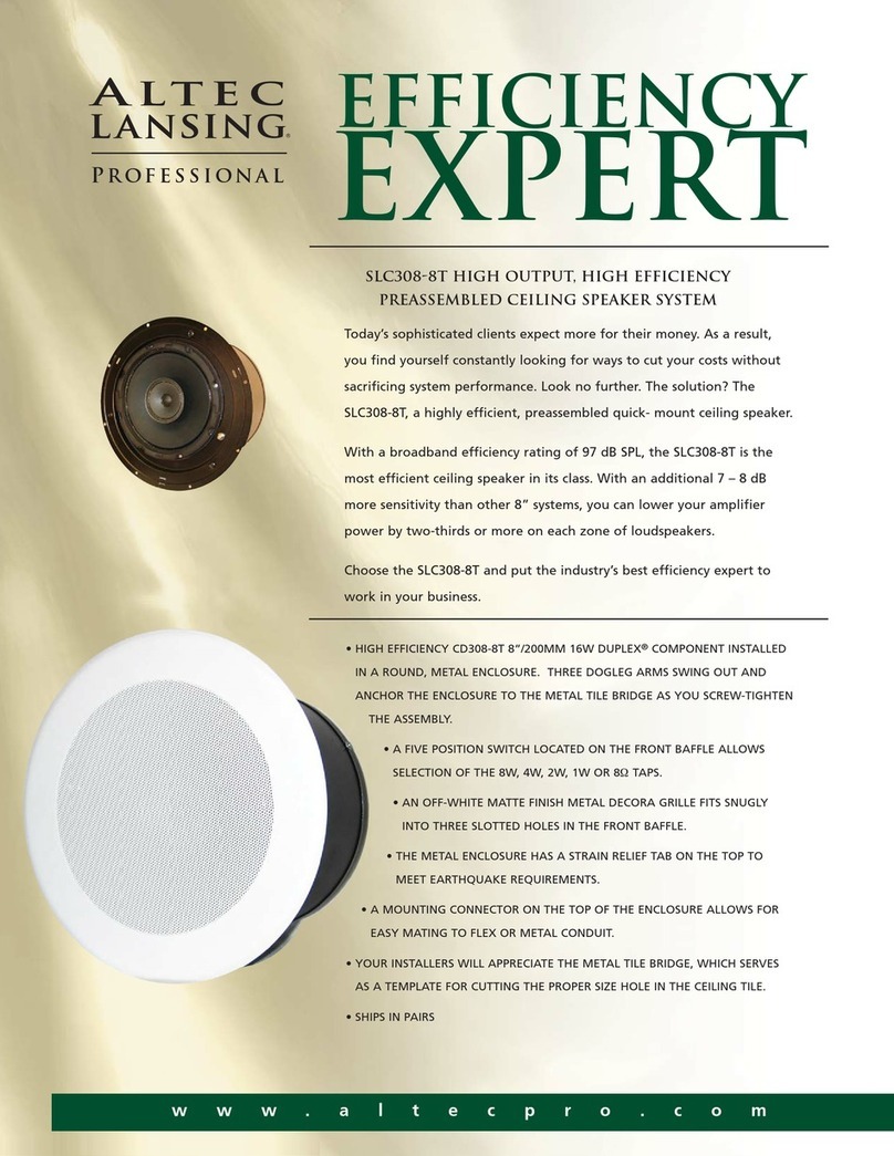 Altec Lansing SLC308 CEILING SPEAKER brochure