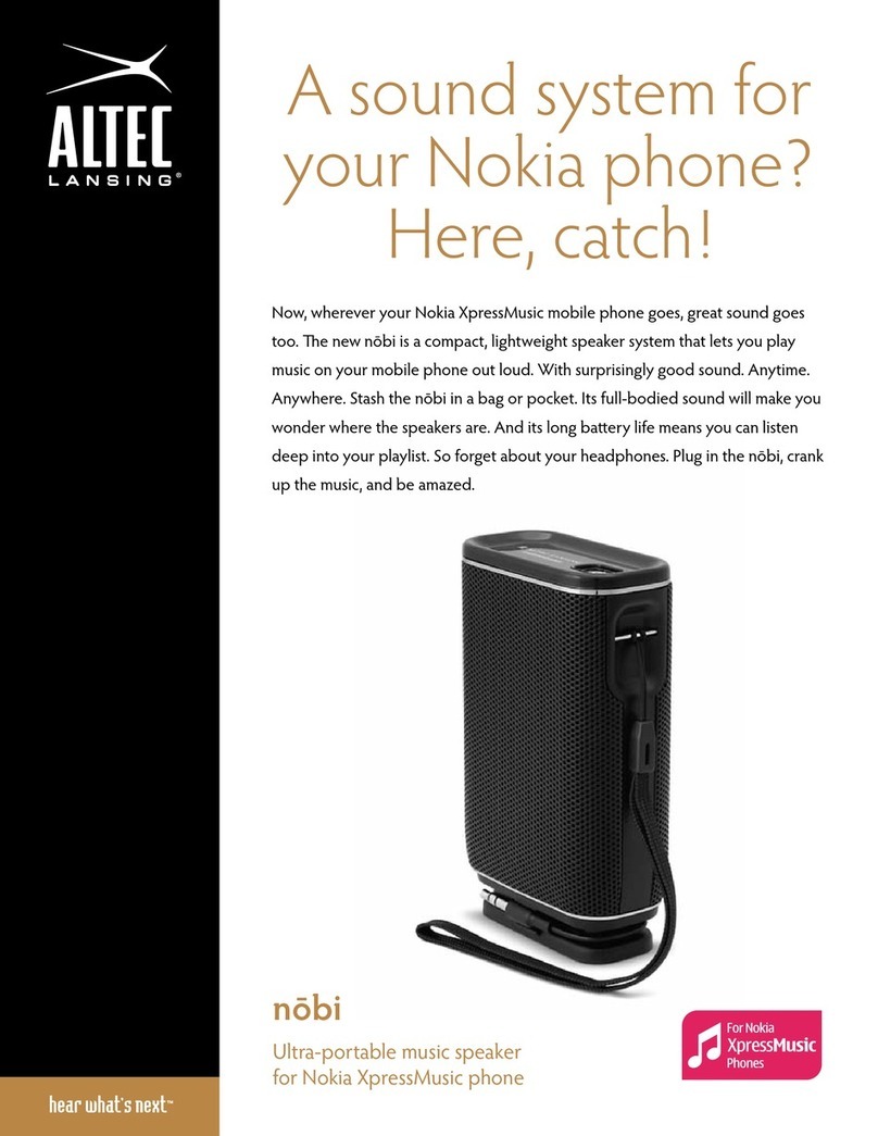 Altec Lansing INMOTION IMT217 - SELL-SHEET User manual