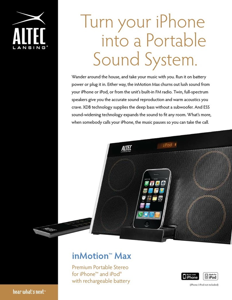 Altec Lansing INMOTION MAX User manual