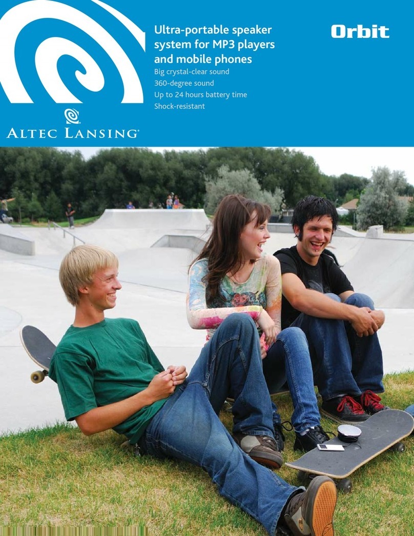Altec Lansing INMOTION IMT207 - SELL-SHEET User manual