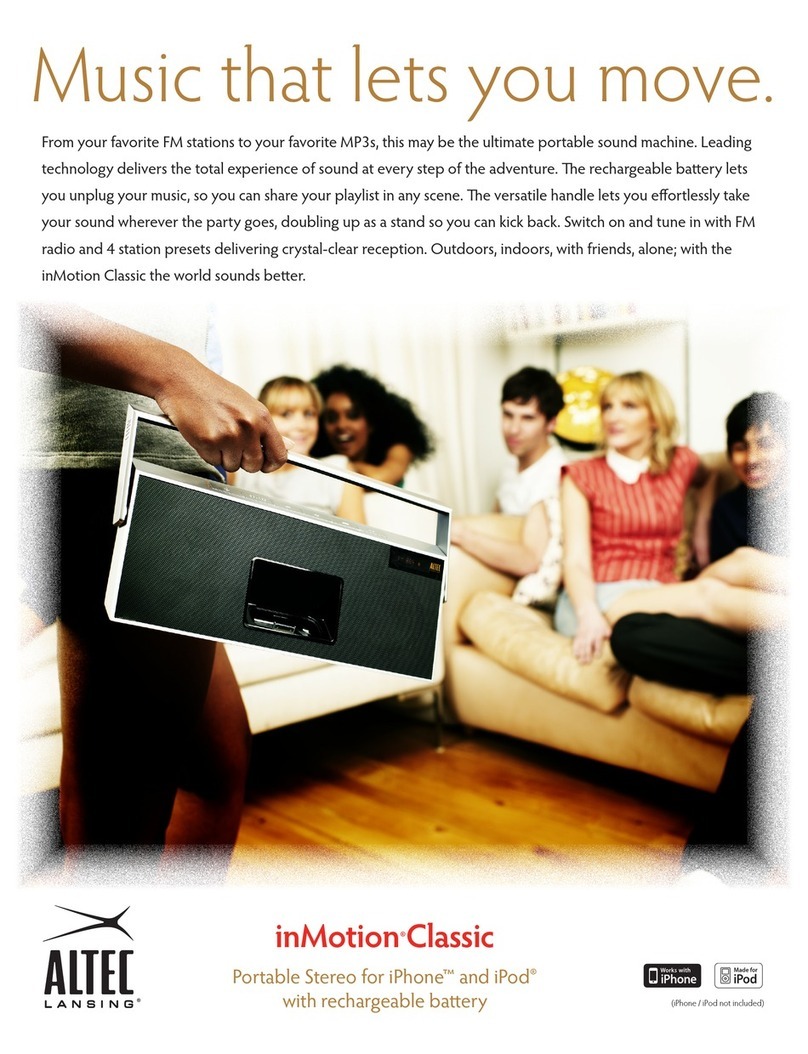 Altec Lansing INMOTION CLASSIC brochure