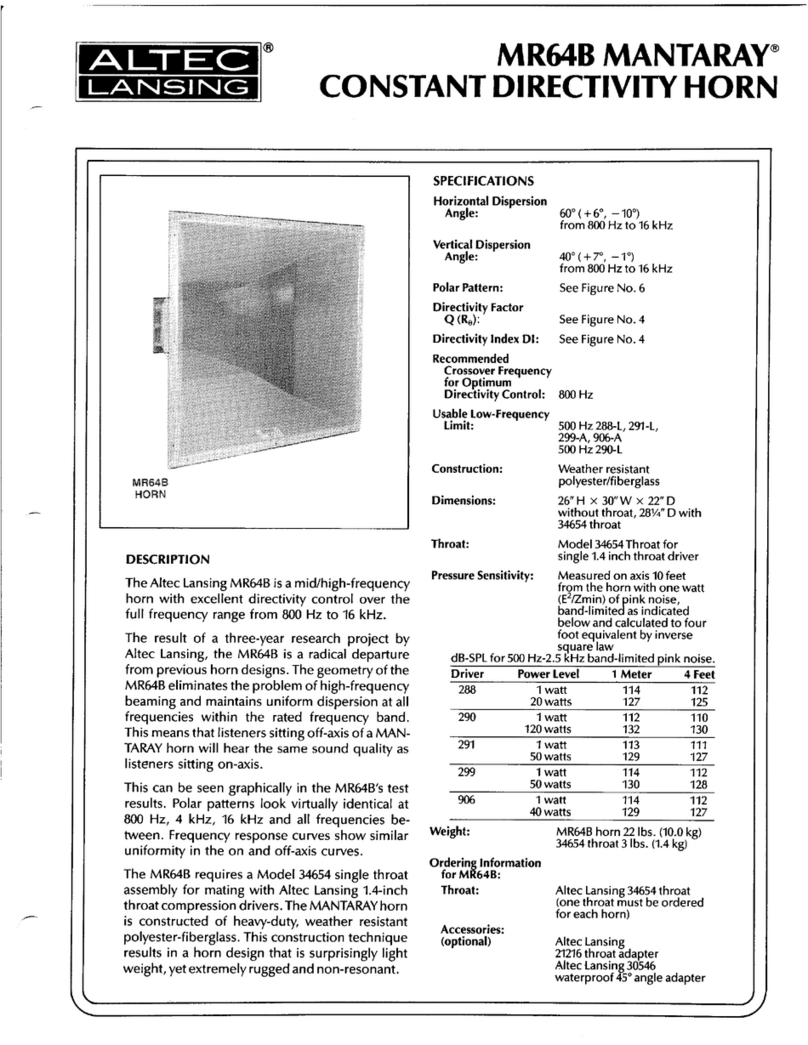 Altec Lansing MR64B HF HORN manual