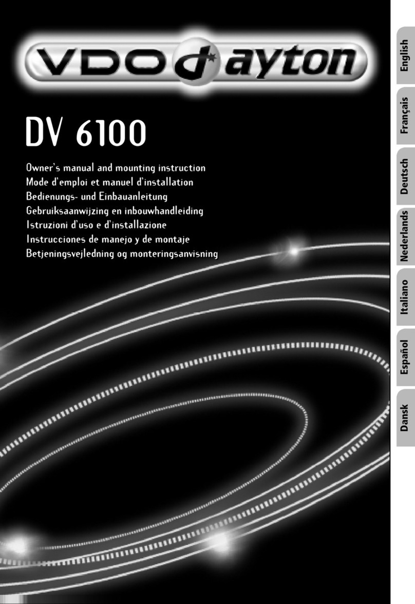 VDO DV 6100 Installation and owner's manual
