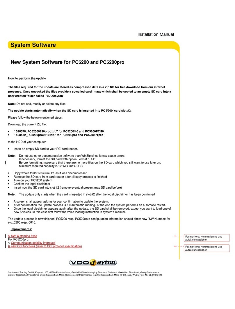 VDO PC 5200 - installation manual VDO PC 5200 - installation manual
