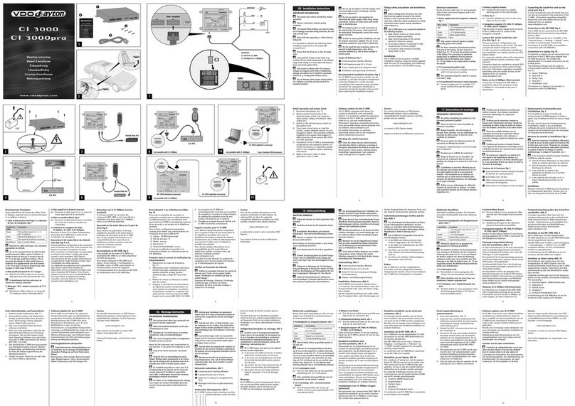 VDO CI 3000 - COMPATIBILITY LIST Mounting instruction