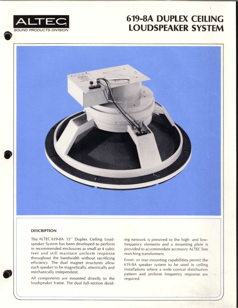 Altec 619-8A CEILING SPEAKER manual