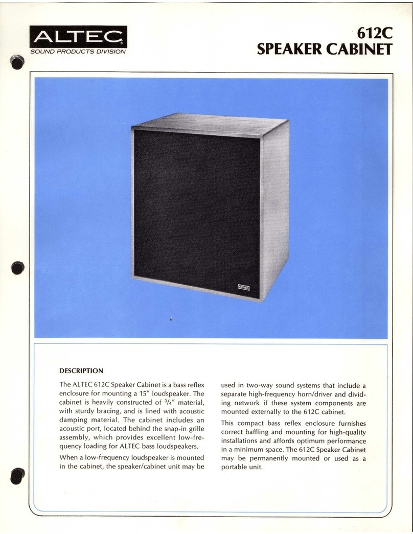 Altec 612C SPEAKER CABINET manual