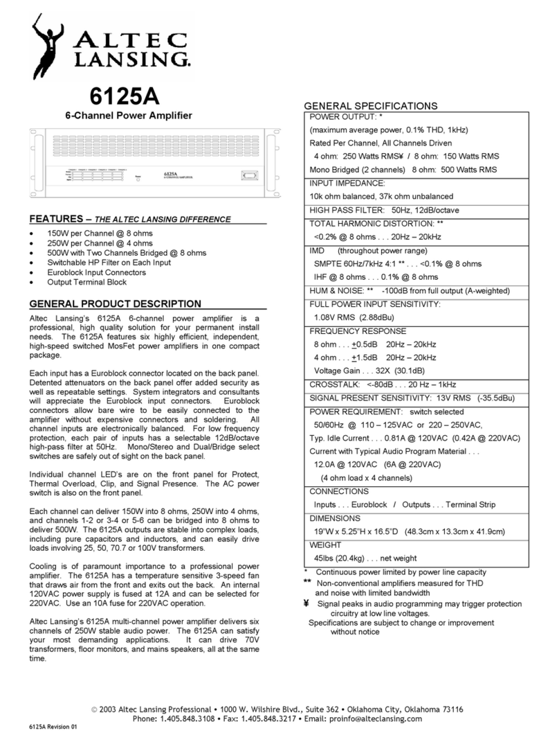 Altec Lansing 6125A Specifications