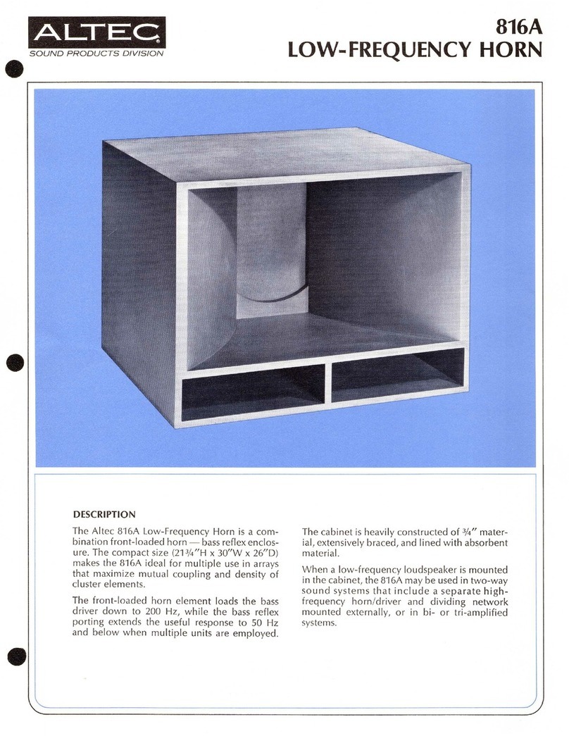 Altec 816A LF SPEAKER CABINET manual