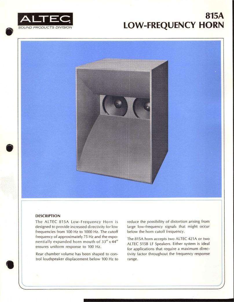 Altec 815A LF SPEAKER CABINET manual