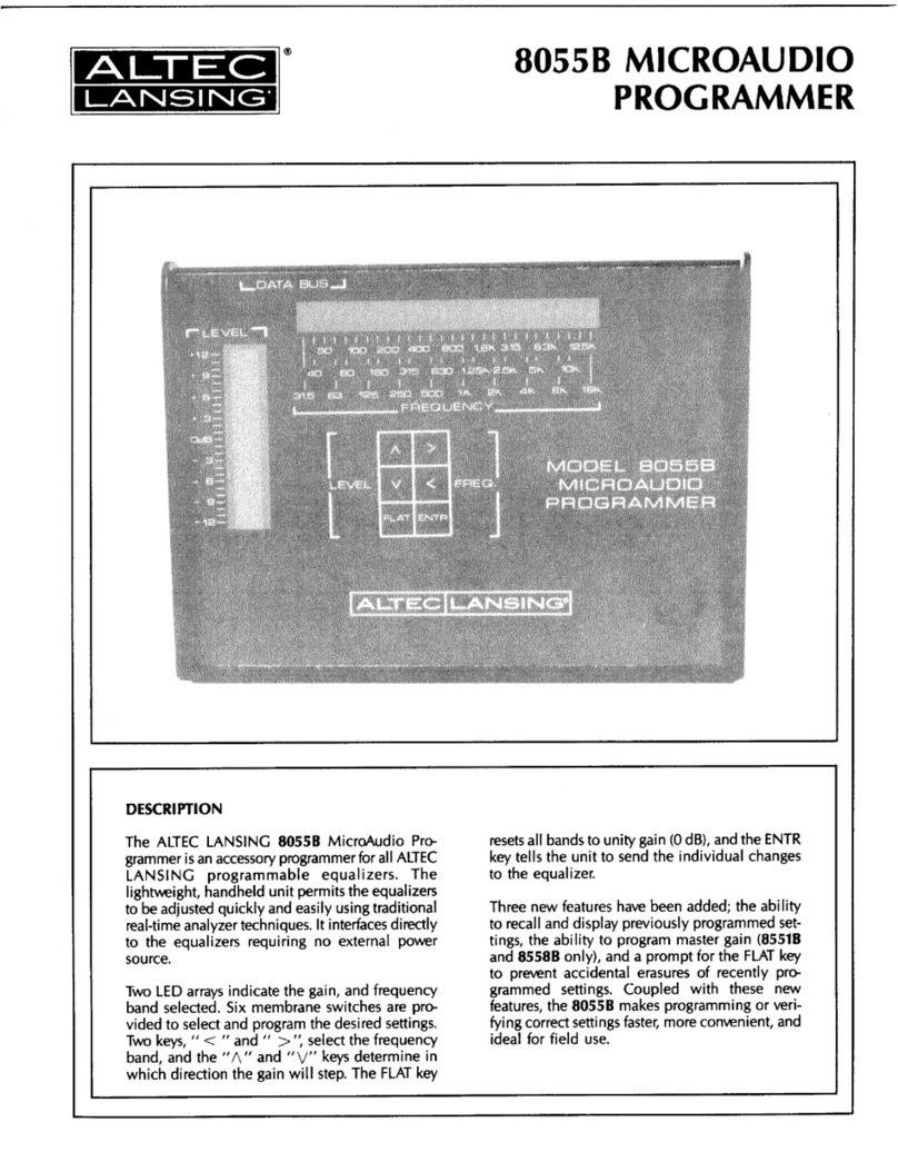 Altec Lansing 8055B SIGNAL PROCESSING User manual