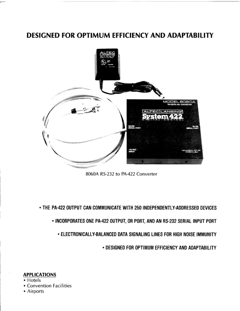 Altec Lansing 8060A SIGNAL PROCESSING manual
