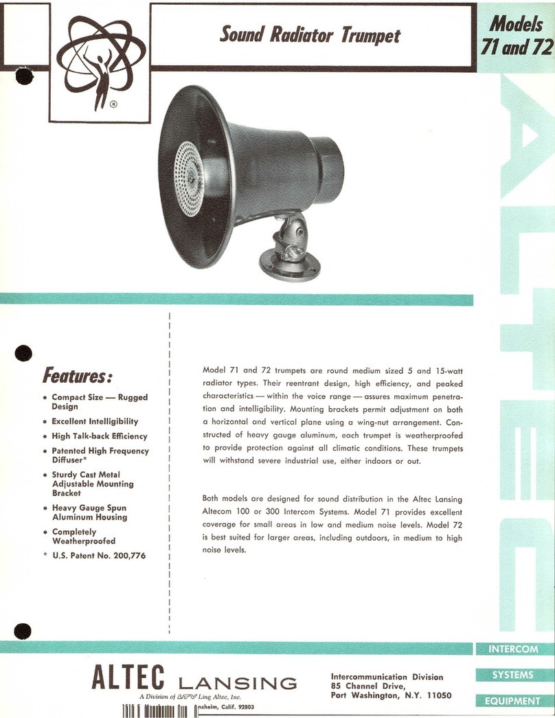Altec Lansing 71 HF HORNS manual