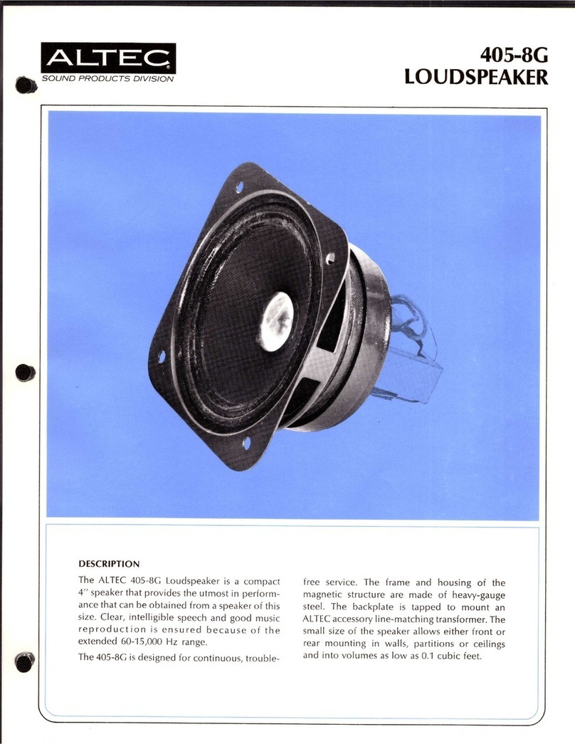 Altec 405-8G CEILING SPEAKER User manual